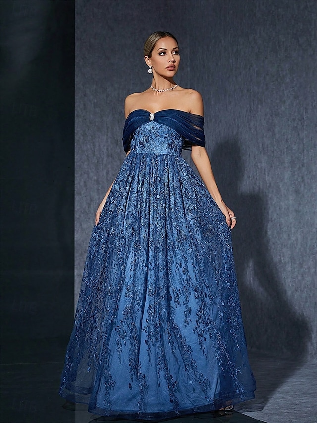  A-Linie Šaty Quinceanera Společenské Šaty Svatební Svatební Hosté Dlouhé Bez Rukávů Vypasované Šaty Polyester Bez Záduší S Vyšíváním
