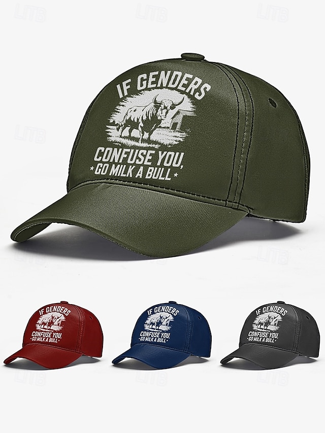  Boné de beisebol casual masculino com estampa ousada 
