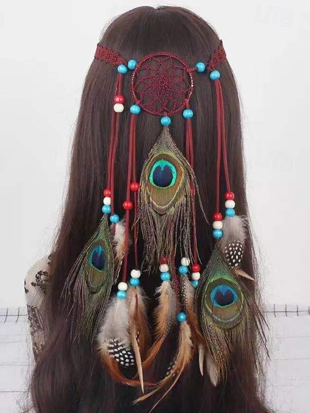 Fascia Luminosa Per Capelli Con Bulbo Oculare LED E Piume – Accessorio Originale Per Halloween, Festa A Tema E Costumi
