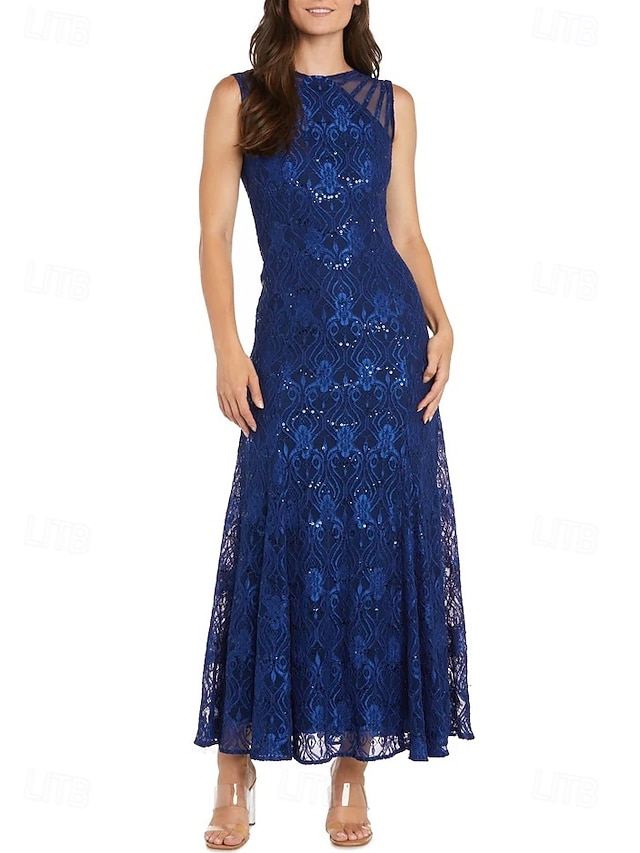 Royal Blue Dress For Mother Of The Bride Formal A-Line Satin Mother Of Bride Dresses with 3D Flower main image 1