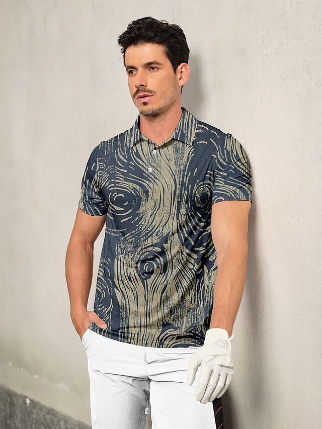  Homme T-shirt POLO Bleu de minuit Manche Courte Top Tenue de golf Vêtements Tenues Porter des vêtements