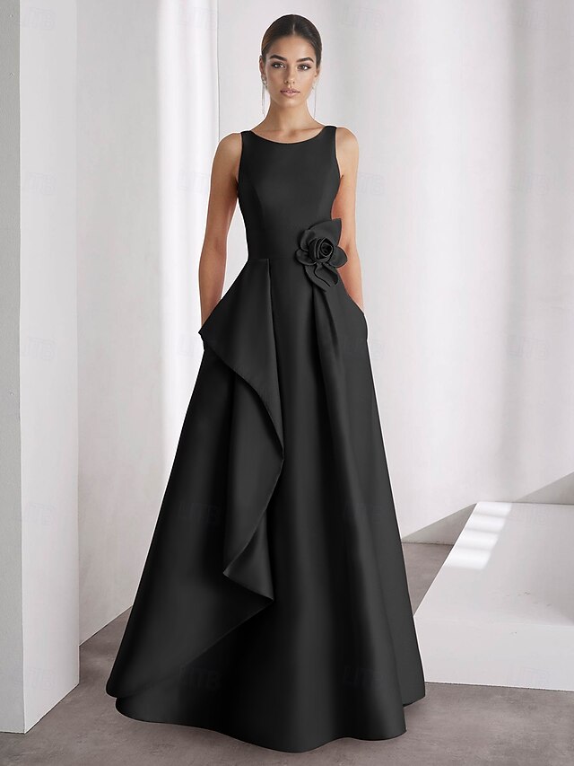 Sleeveless Off-Shoulder Floral A-Line Evening Gown main image 0