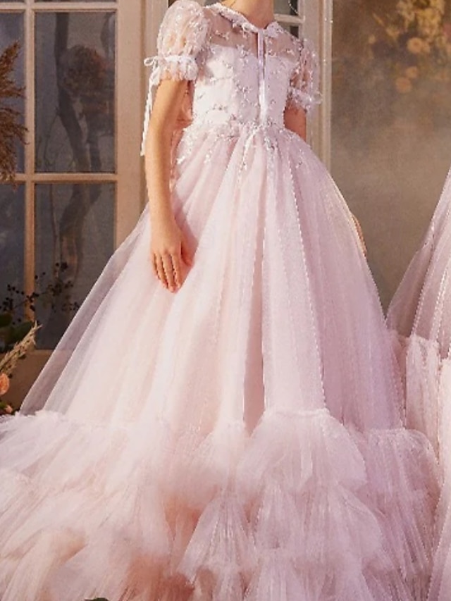  Vestido de festa longo até o joelho para menininha vestido de Quinceanera Frozen Elsa vestido de baile bonito com tule e detalhes drapeados estilo real tamanho de 3 a 16 anos
