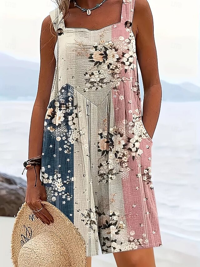 Women's Romper Casual Strap Straight Cold Shoulder Daily Regular Fit Pink Blue Summer3