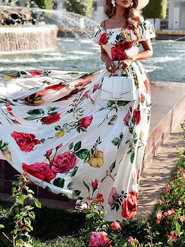 Women's Long Dress Maxi Dress Cocktail Dress Print Dress Fashion Modern