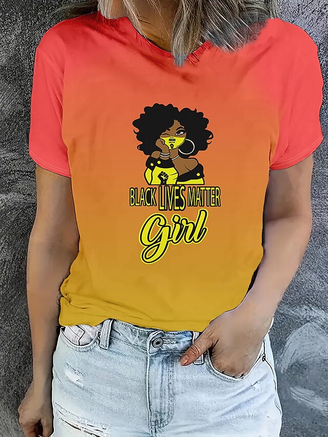  Damen T Shirt Sommeroberteile Grafik Buchstabe Klassisch Lässig Kurzarm Rundhalsausschnitt Crop Tops Täglich Wochenende Druck Regenbogen Sommer Frühling Herbst