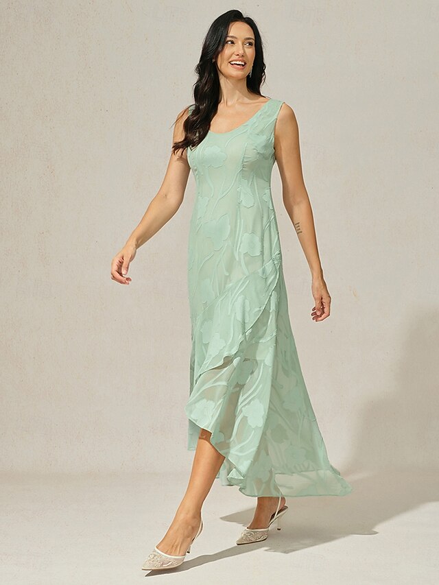 Elegant Ruffled Sleeve Maxi Dress Stylish Polyester Cocktail Dress