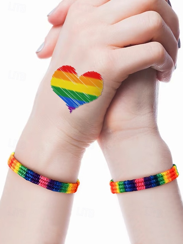  ręcznie robiona tęczowa bransoletka przyjaźni – regulowana tkana opaska na nadgarstek z napisem „duma” dla mężczyzn i kobiet, kolorowa biżuteria LGBTQ+ na festiwale równości, parady i codzienne wsparcie