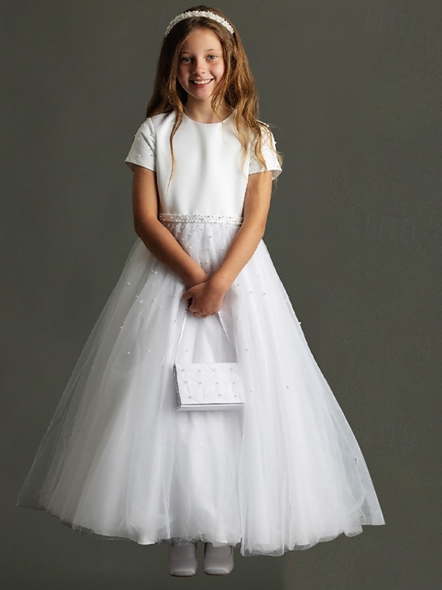  Vestido de Ball Gown Longo Vestido de Dama de Honra Primeira Comunhão Frozen Elsa Meninas Fofo Vestido de Baile Tule com Ruchado Elegante Tutu Ajustado de 3-16 Anos