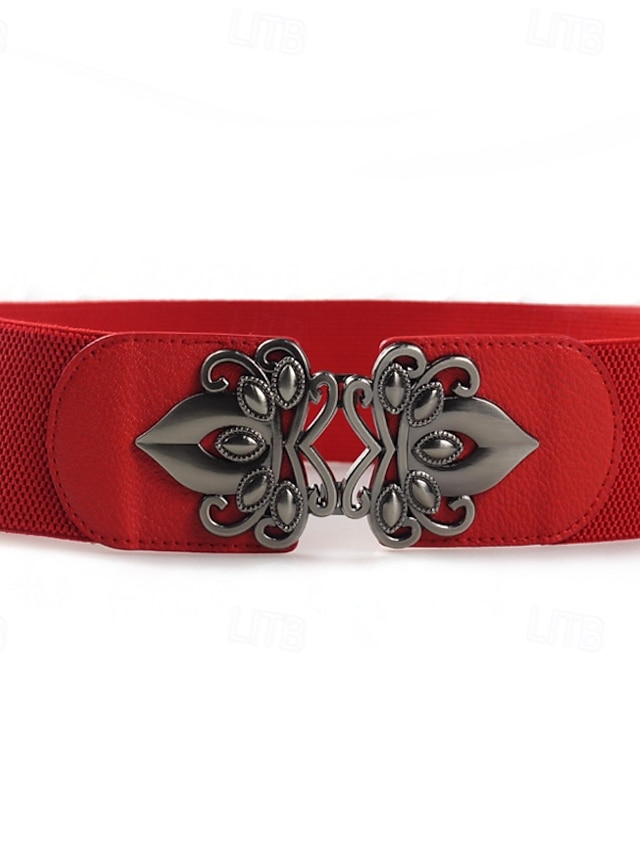  Ceinture Femmes PU Café Ceinture Taille Rue Quotidien Couleur Unie