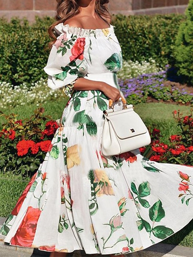 Women's Long Dress Maxi Dress Cocktail Dress Print Dress Fashion Modern