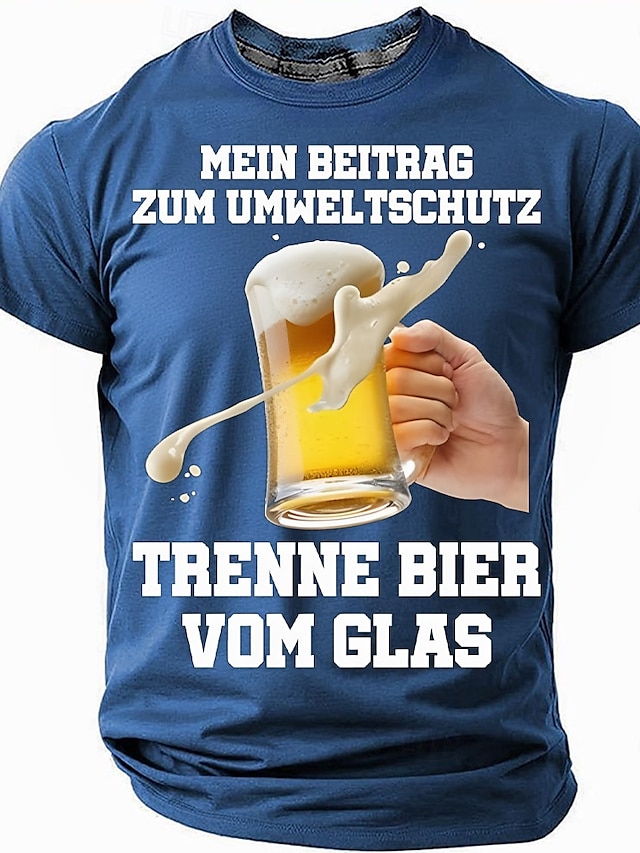  Lustige T Shirts MäNner Mein Beitrag Zum Umweltschutz Ich GenießE Bier Vom Glas Bedruckt Herren Bekleidung