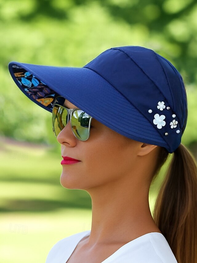 Chapeau De Soleil Femme à Large Bord Avec Nœud - Paille Papier, UPF50+, Pliable, Taille Unique Réglable