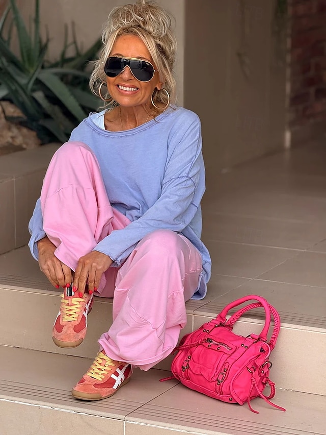  Pentru femei Pantaloni Casual Lungime totală Natural Mată Micro-elastic Purtare Zilnică Gri Galben Roz Vară