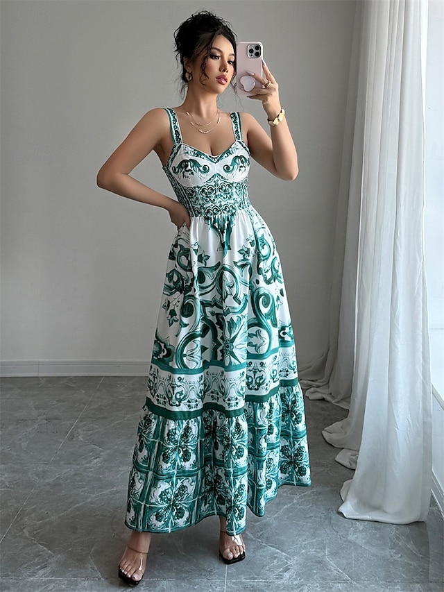  Vestidos de Quinceanera A-Line Vestido Elegante Casamento Convidada Comprimento do Chão Sem Mangas Coração Poliéster Costas Descobertas com Estampa Floral Vestido Convidada de Casamento 2025