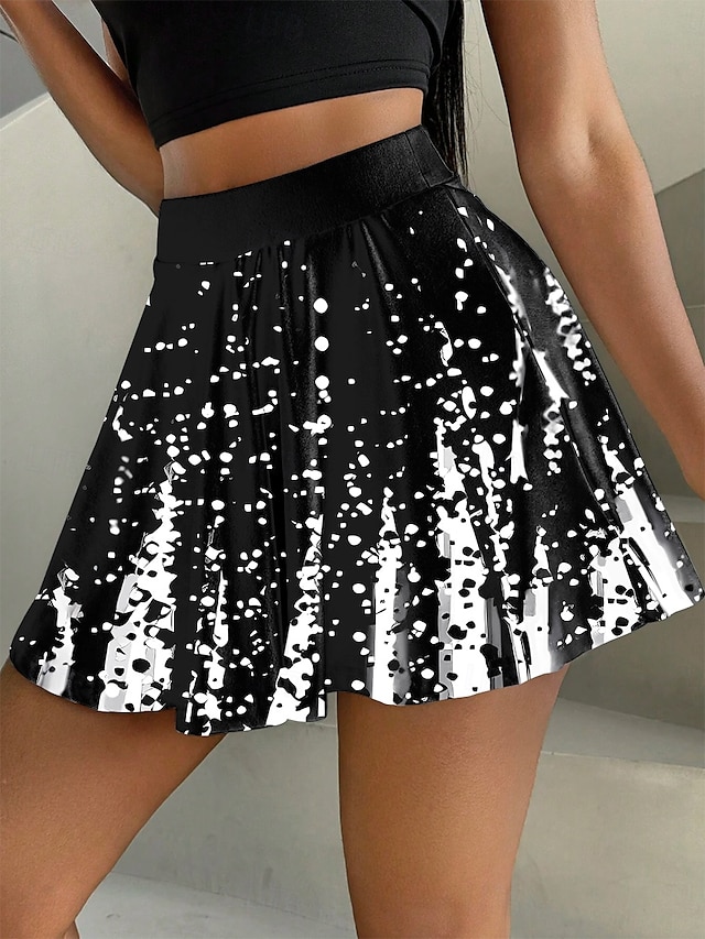  Dames Rok Modieus Casual Mini Hoge taille Rokken Grafisch Geometrisch Abstract Rekbaar Dagelijks Amethist Wit blauw Groen Zomer Polyester