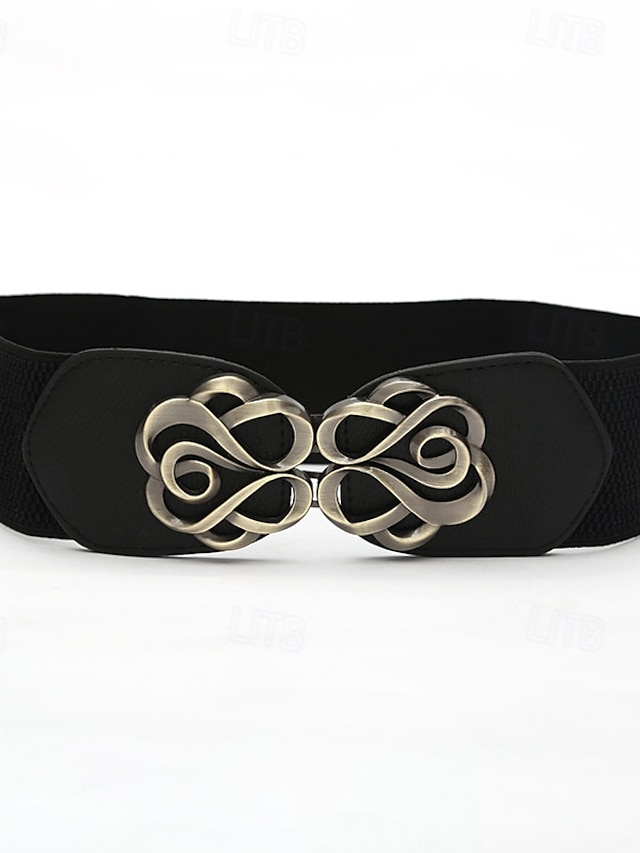  Ceinture Femmes Alliage Noir Ceinture Taille Extérieur Week-end Fleuri