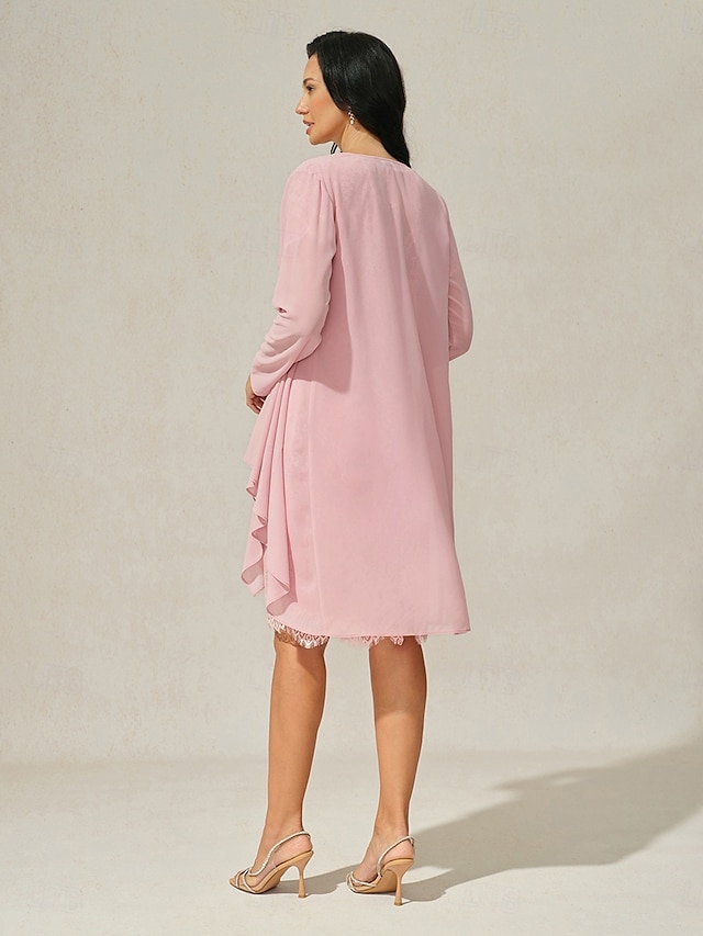  Dámské Mini šaty Krajkové šaty Elegantní Koktejlový večírek Běžný Pevná barva Krátký rukáv Tričkový Růžová růžová Léto Jaro