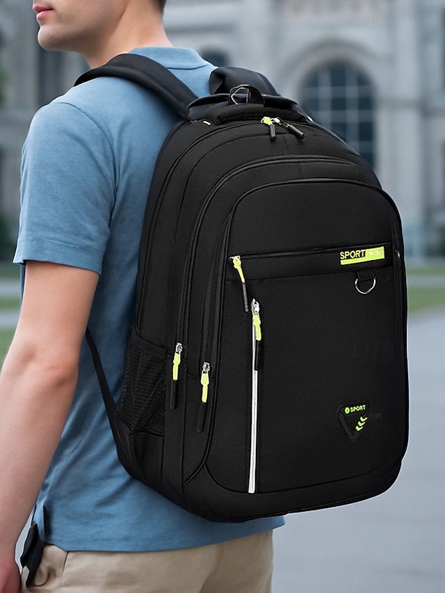  wasserabweisender Herrenrucksack mit mehreren Fächern, großem Fassungsvermögen und Reflektorstreifen für Reisen, Schule und Outdoor