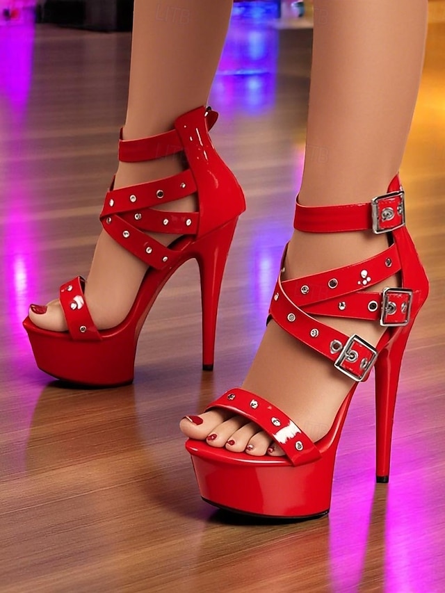  Tocuri albe cu platformă și barete pentru femei, cu stiletto înalt - pantofi la modă, sexy, pentru petreceri în timpul nopții
