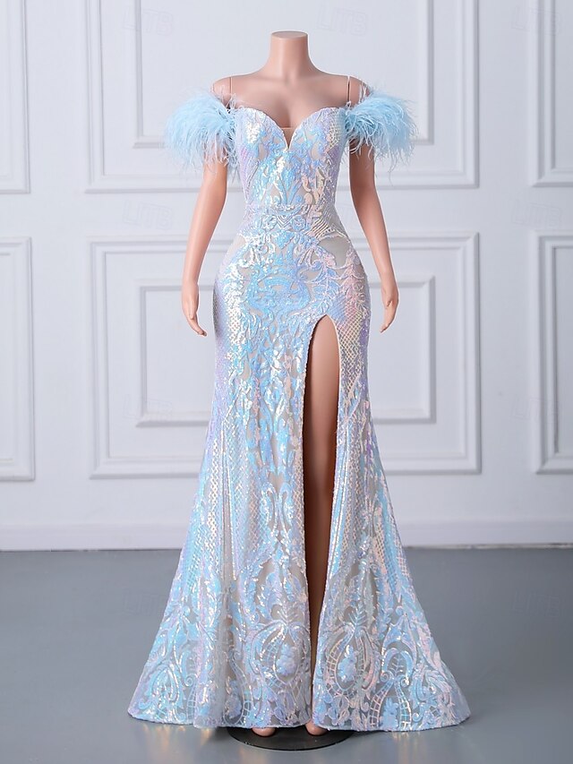 Mermaid / Trumpet Evening Gown Elegant Dress Formal Evening Court Train Sleeveless One Shoulder Charmeuse with Slit