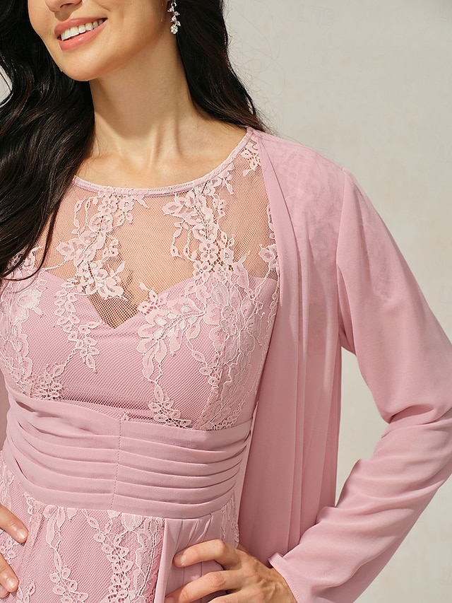  Dámské Mini šaty Krajkové šaty Elegantní Koktejlový večírek Běžný Pevná barva Krátký rukáv Tričkový Růžová růžová Léto Jaro