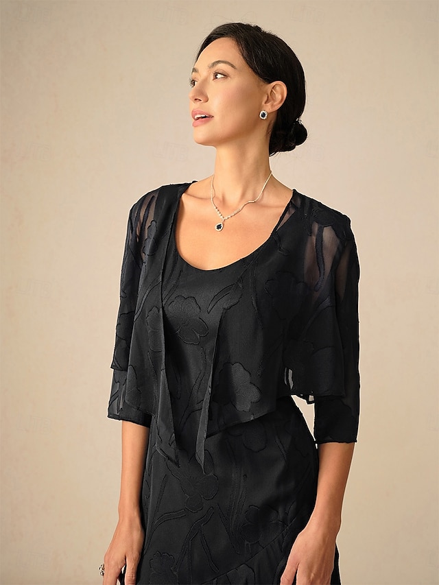  Dames haalt zijn schouders op Effen Kleur Bloemig Grafisch Elegant Stijlvol Basic 3/4 mouw Assymmetrisch Croptops Bruiloft gast Strand bruiloft Zwart Zomer Lente Herfst