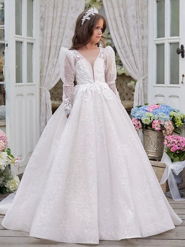 De Baile Cauda Escova Vestido para Meninas das Flores Primeira Comunhão Elsa congelada Meninas Lindo Vestido de Baile Tule com Franzido Estilo real Boho Ajuste 3-16 anos