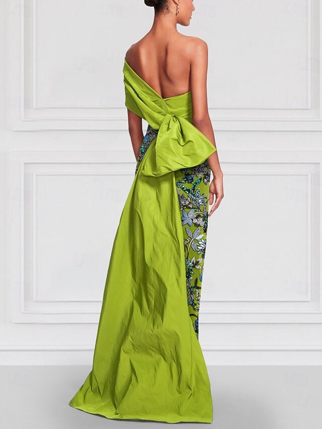 Pleated Off-the-Shoulder Sheath Floor-length Gown Terracotta