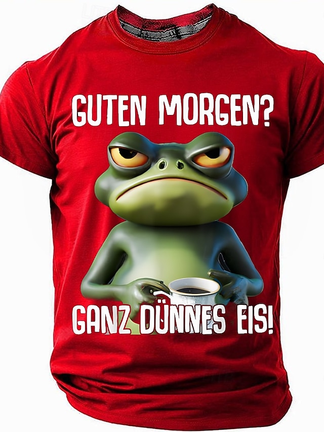  Męskie Zabawny slang Niemiecki Podkoszulek Krótki rękaw Podkoszulek Druk 3D Półgolf Koszula Moda Codzienny Podstawowy Ulica Codzienny Czarny Czerwony Niebieski Lato Wiosna Na każdy sezon Odzież S M L