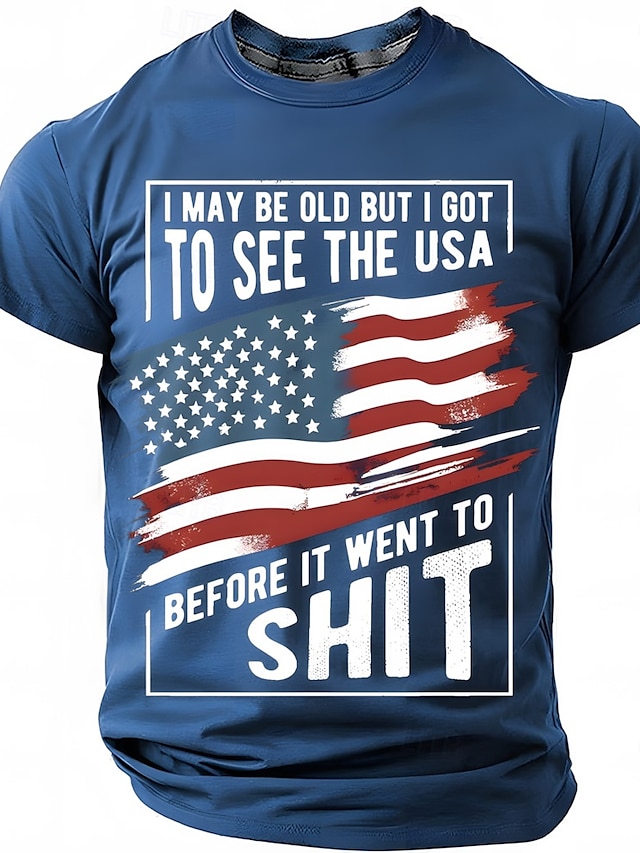  Jour de l'Indépendance Américaine Homme Drapeau Américain T-shirt Manche Courte T-shirt Impression 3D Col ras du cou Chemise Mode Quotidien Basique Rue Occasionnel Quotidien Noir Rouge Bleu Ét