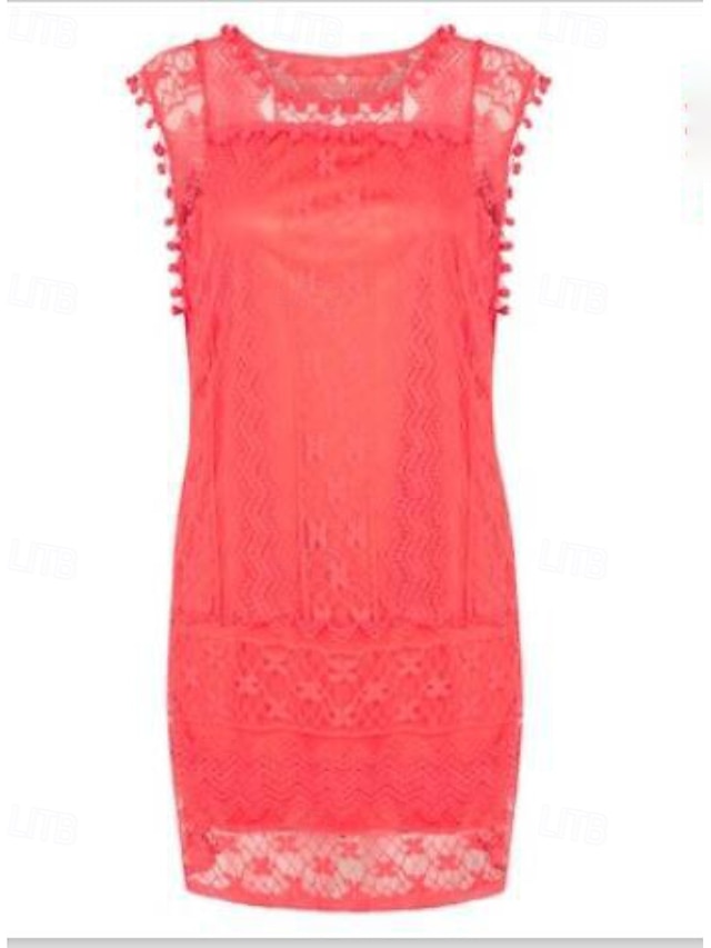  Per donna Mini Abito Abito Bianco Moda Classico Moderno All'aperto Vacanza Ferie Vestibilità regolare Semplice Senza Maniche Girocollo Nero Bianco Rosso Estate