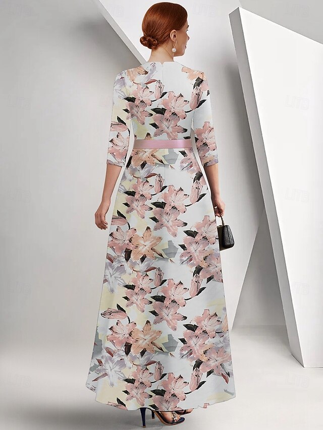 Coruse Robe Robe de Mère de la Mariée A-Ligne Élégante Imprimé Floral Reine Anne ...