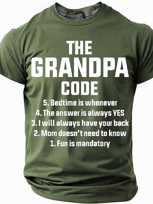  Pánské vtipné tričko se zákonem dědečka - tričko s krátkým rukávem dárek pro dědečka
