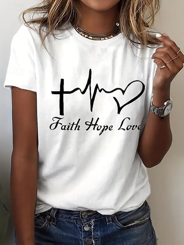  Pentru femei Tricou Topuri de vară Grafic Clasic Casual Manșon scurt Stil Nautic Crop Tops Zilnic Sfârșit de săptămână Imprimeu Alb Galben Roz Îmbujorat Albastru piscină Trifoi Vară Primăvară Toamnă