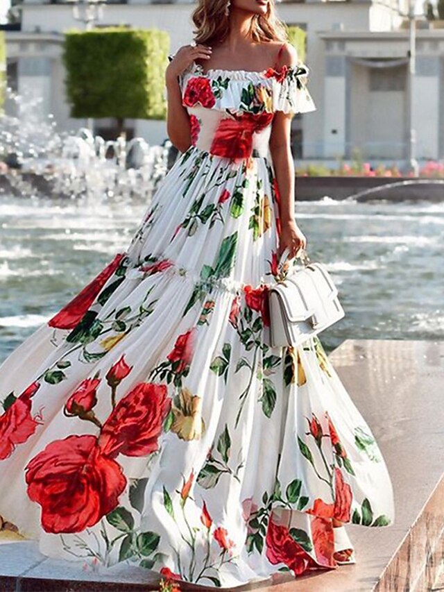 Women's Long Dress Maxi Dress Cocktail Dress Print Dress Fashion Modern