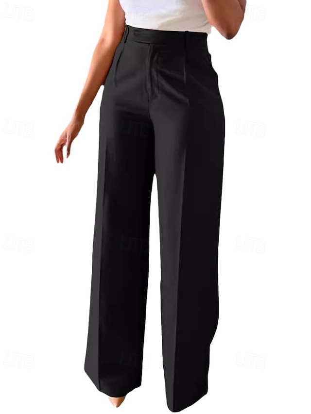  Per donna Pantaloni Eleganti Gamba larga Streetwear Casual Lunghezza intera Naturale Semplice Tasca Elastico in vita Comodo All'aperto Confortevole All'aperto Vacanza Abbigliamento casual alla moda