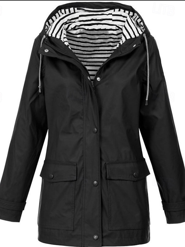  Per donna Giacca con Cappuccio Confortevole Traspirante Cerniera Tasca Casual Semplice All'aperto Vacanza Streetwear Casuale Cerniera Regolare Con Cappuccio Vestibilità regolare Manica Lunga