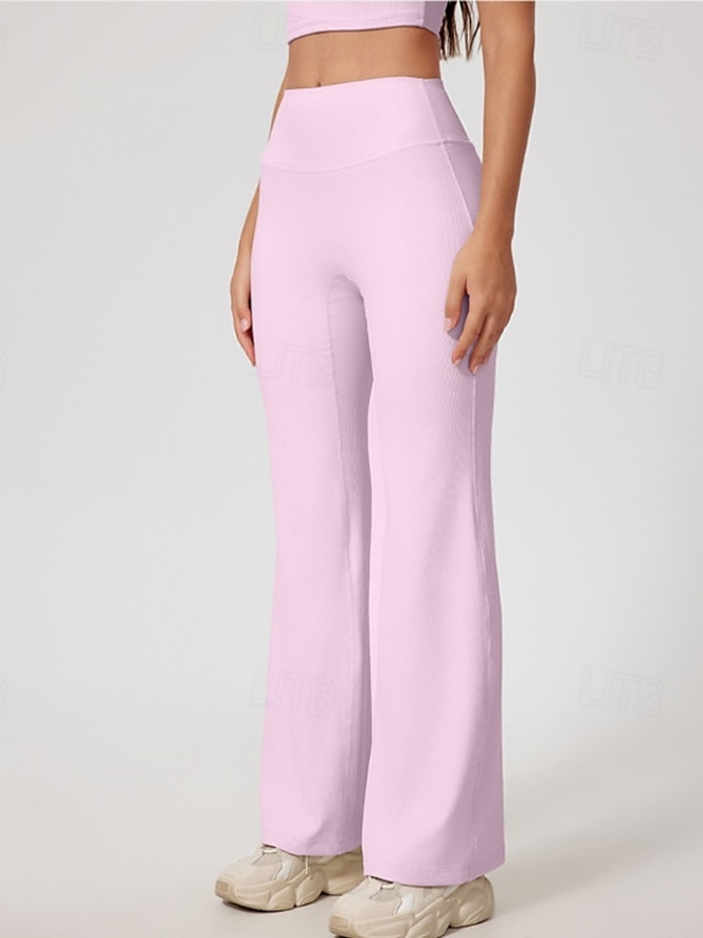  Pantalons de fitness Leggings de yoga pantalon de sport Femmes Évasé Yoga Fitness Pilates Pantalons Automne Hiver Des sports Tenues de Sport Micro-Élastique Noir Blanche