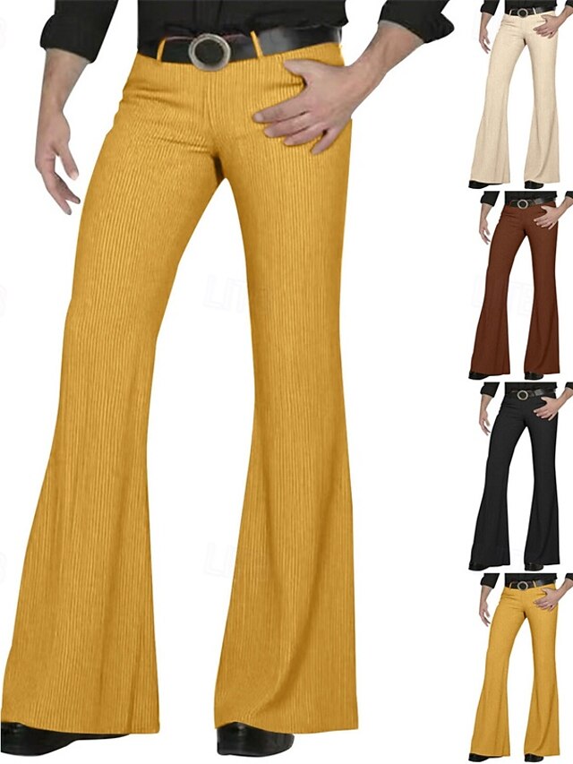 Men's Dress Pants Corduroy Pants Flared Pants Trousers Chinos Buttons ...