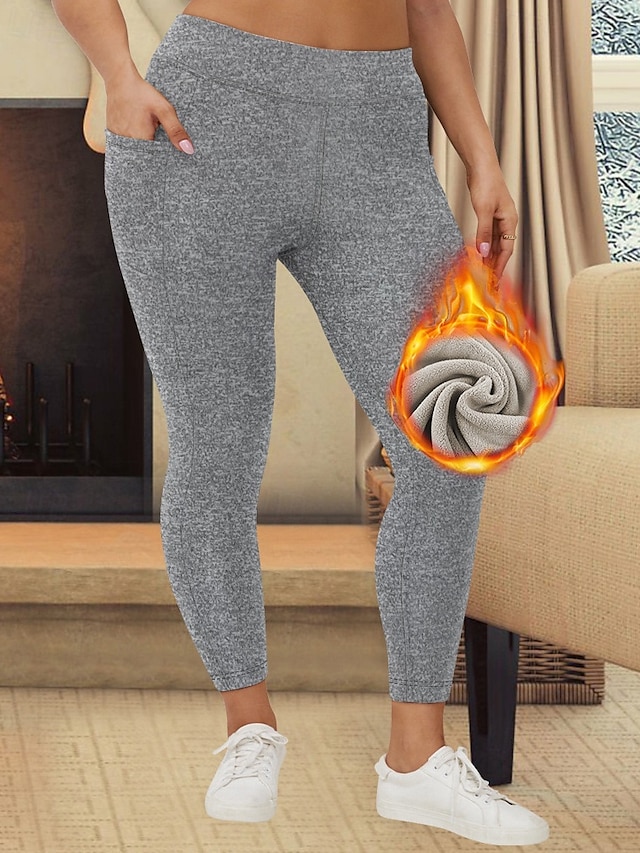 Dames pilatesleggings sportbroek Yoga legging Zak Lichtgewicht Warm Pilates Sportschool Hardlopen Broeken Zwart Donker Marineblauw Grijs Grote maten Sport Sportkleding Micro-elastisch