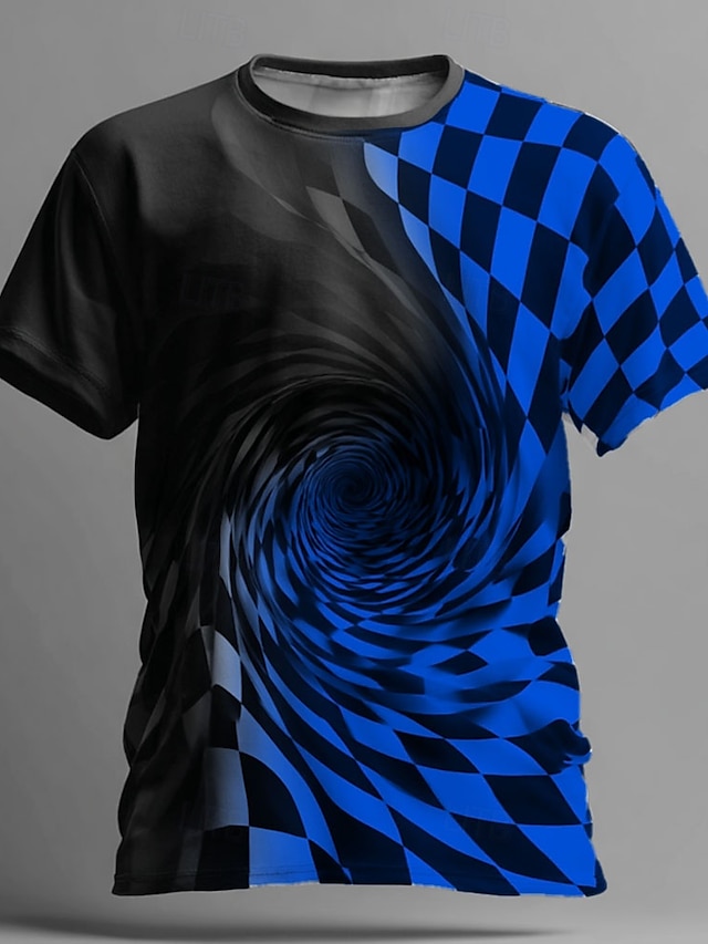  Hombre Engaño visual Camiseta Manga Corta Camiseta Impresión 3D Cuello Barco Camisa Exagerado Design Fiesta Calle Casual Blanco Amarillo Azul Piscina Verano Primavera Todas las Temporadas Ropa S M L