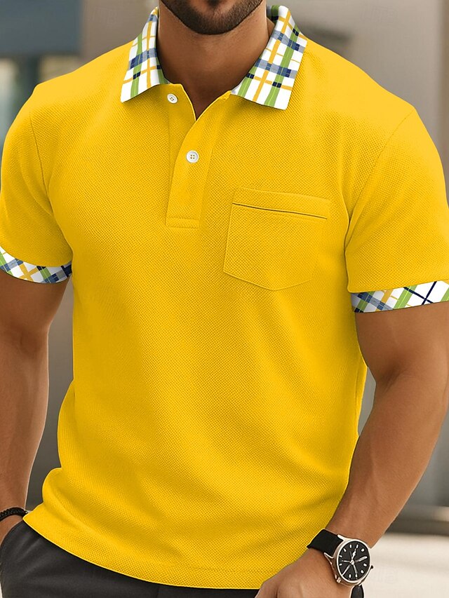 Men's Golf Shirt Pique Polo Shirt Business Casual Classic Short Sleeve