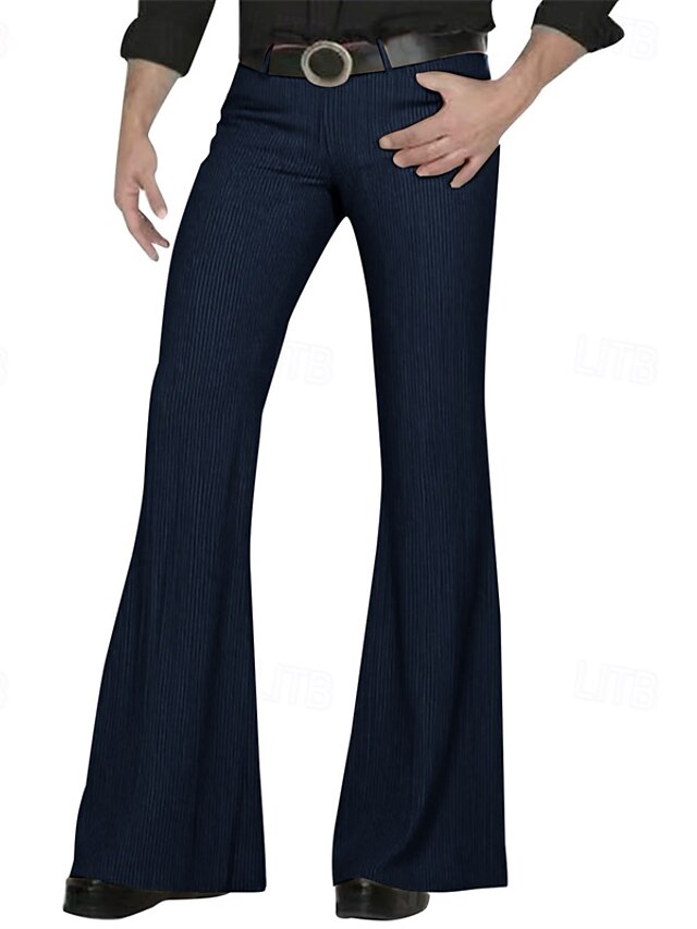 Men's Dress Pants Corduroy Pants Flared Pants Trousers Chinos Buttons ...