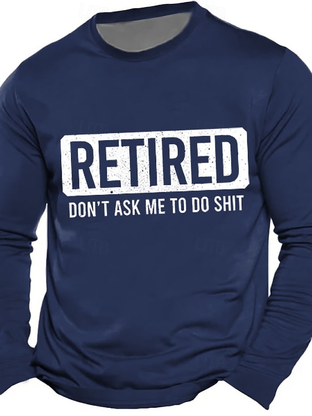  Bărbați Argou amuzant Tricou Manșon Lung Tricou Tipărire 3D Stil Nautic Cămașă Modă Zilnic De Bază Stradă Casual Zilnic Negru Roșu-aprins Albastru piscină Vară Primăvară Îmbrăcăminte S M L XL XXL XXXL