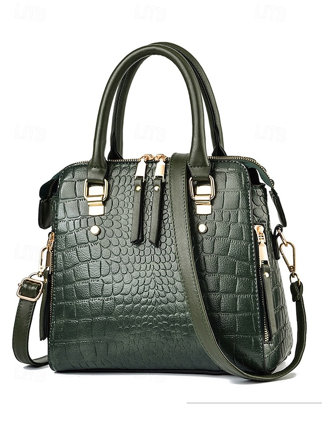  Dámská kabelka z umělé kůže s krokodýlím vzorem a střapcovým přívěskem – elegantní horní ucho a crossbody kabelka do práce, na nákupy i na každodenní výlety