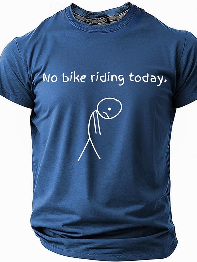 Men's Long Sleeve Graphic Tee, 'No bike riding today' Sad Stick Figure ...