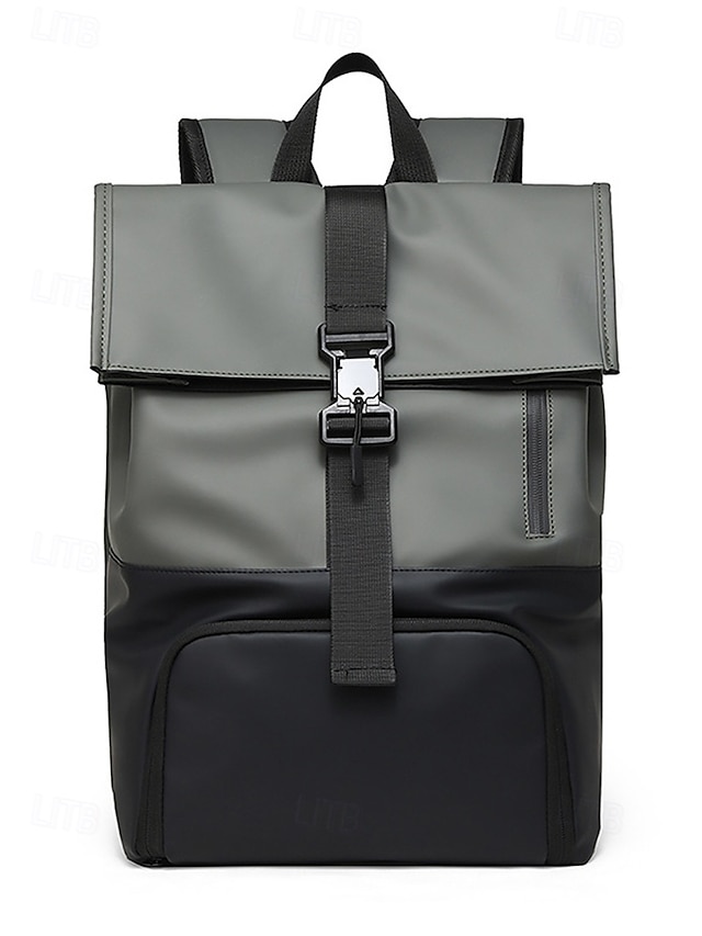  Sac à dos de voyage imperméable pour homme avec compartiment à chaussures, design simple à enroulement, tissu Oxford durable, adapté à l'école, à la salle de sport, aux déplacements quotidiens et aux week-ends