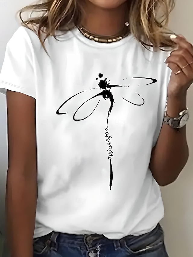  Pentru femei Tricou Grafic Animal Epocă Stilat Clasic Manșon scurt Stil Nautic Topuri obișnuite Zilnic Sfârșit de săptămână Imprimeu Alb Mov Gri Deschis Albastru Deschis Vară Primăvară
