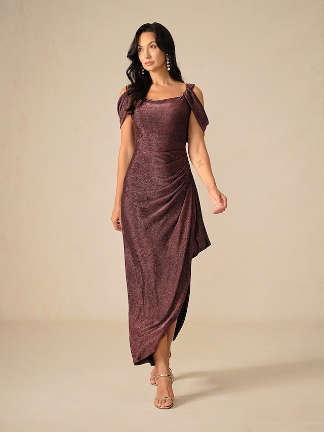  Dámské Dlouhé šaty Maxi šaty Šaty na párty Bodycon Elegantní Párty Narozeniny Klub Běžný Bez vzoru Bez rukávů Popruhy Kaštanově hnědá Léto